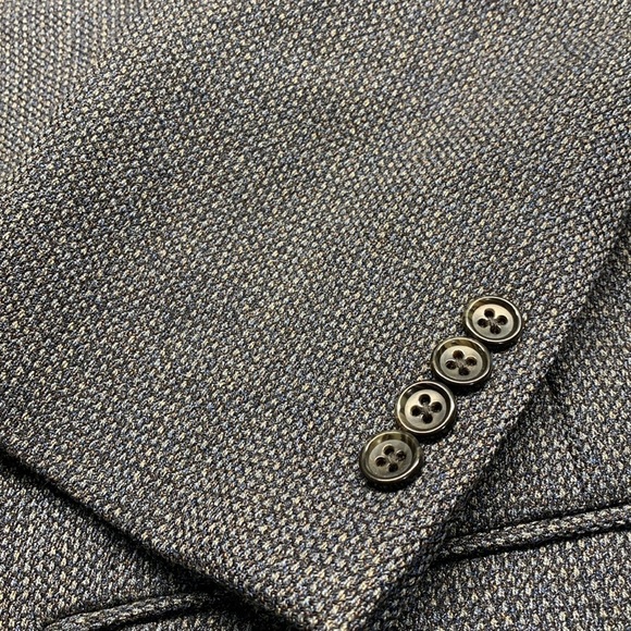 Pronto Uomo Couture 100% Wool Blazer Navy/Grey Size 44 Short - Picture 9 of 15